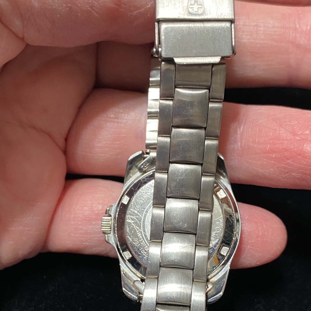 Silver vintage Swiss Military Stainless Steel Watch - Picture 8 of 12